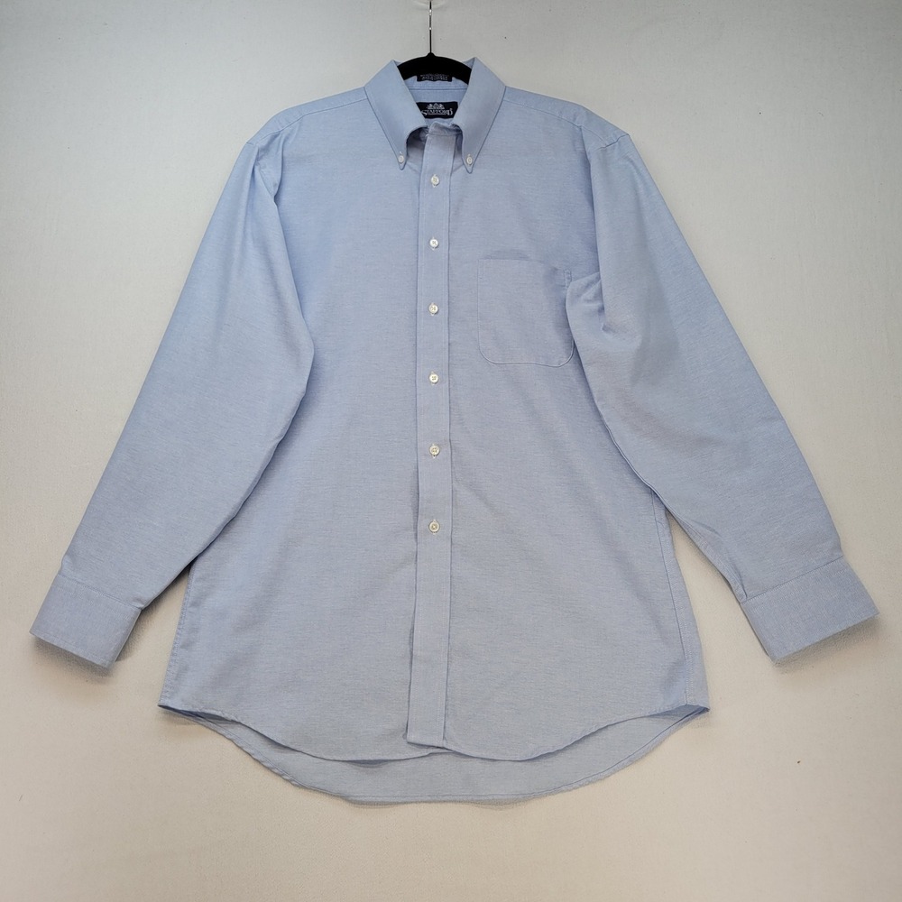 Stafford Dress Shirt Mens 16.5 35 Athletic Fit Oxford Button Down Long Sleeve
